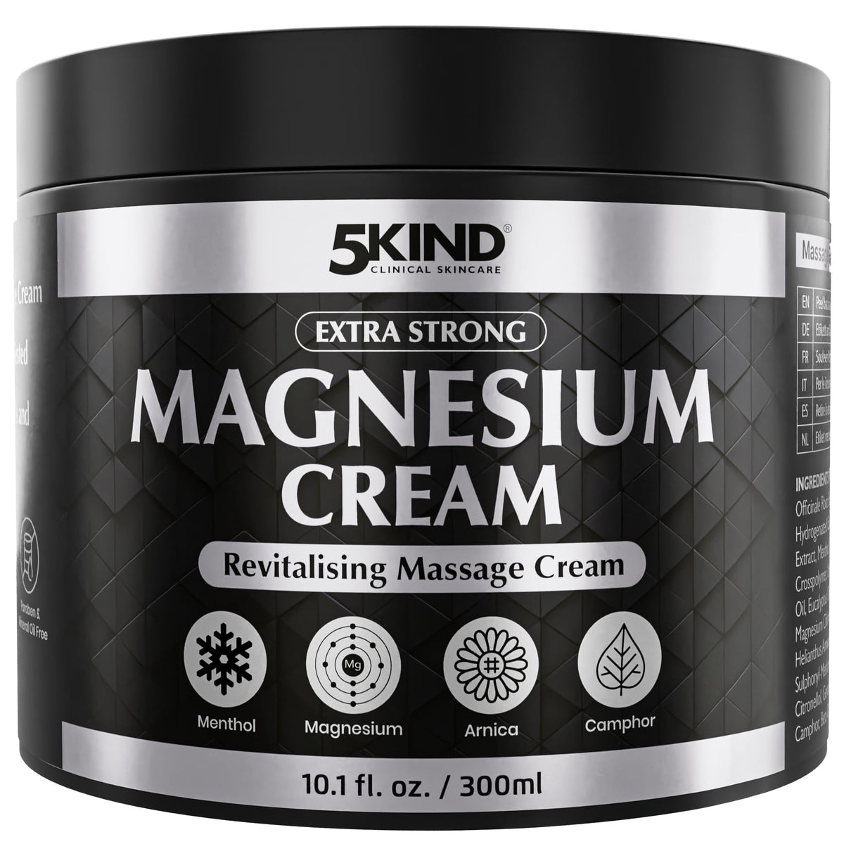 5Kind magnesium cream front tube showing clean clinical packaging and product benefit