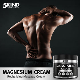 5Kind magnesium cream open jar texture demonstrating creamy absorbent formula benefit