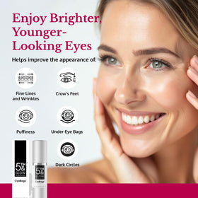 5th & Glow serum texture on fingertip showing lightweight absorbency