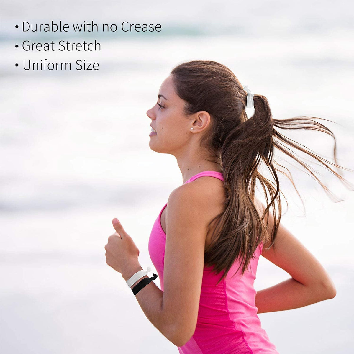 79STYLE hair in a high ponytail showing secure hold benefit
