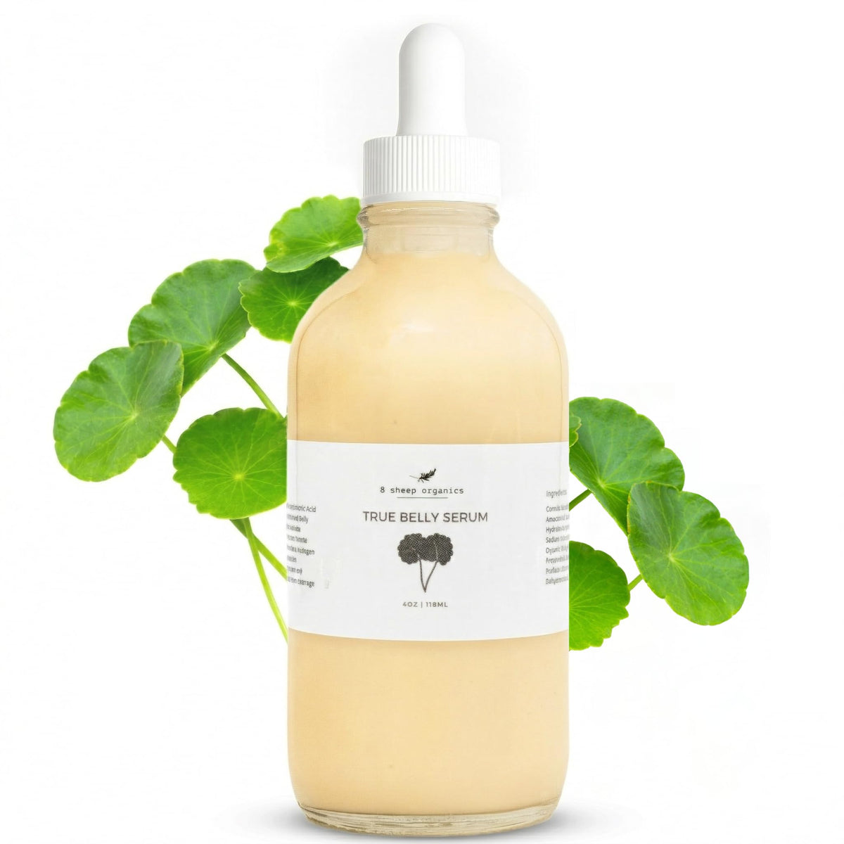 8 SHEEP ORGANICS front bottle view shows clean pregnancy-safe serum