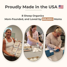 8 SHEEP ORGANICS maternity lifestyle shot conveying gentle daily care