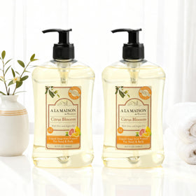 A LA MAISON creamy lather close-up demonstrating gentle, moisturizing foam