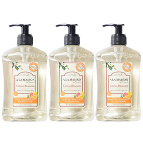 A LA MAISON front packaging showing three bottles and citrus labels, highlighting value