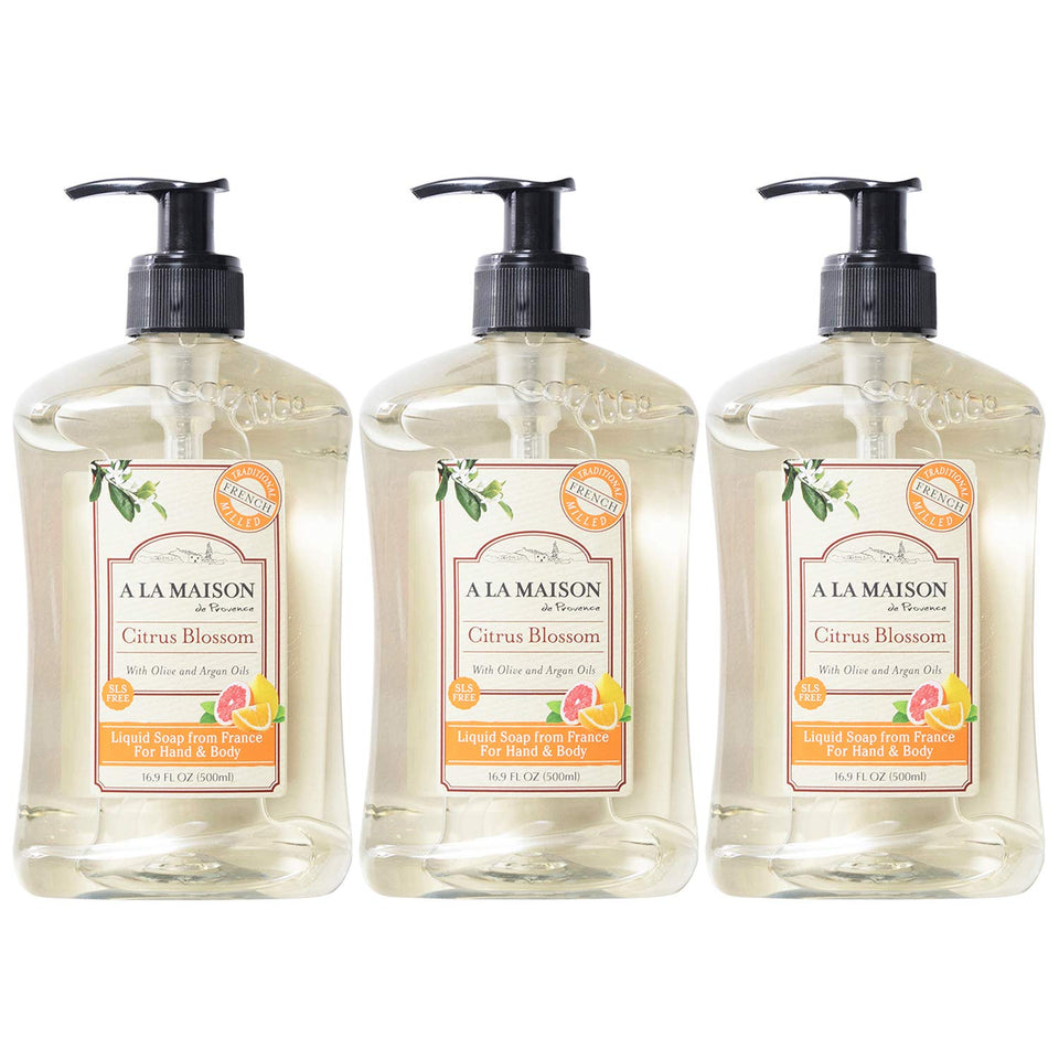 A LA MAISON front packaging showing three bottles and citrus labels, highlighting value