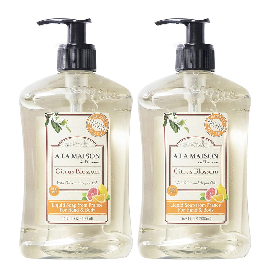 A LA MAISON front packaging showing elegant bottle and citrus scent benefit