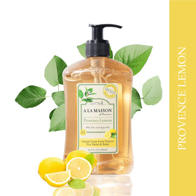 A LA MAISON label close-up showing Made in France heritage and recipe origin benefit