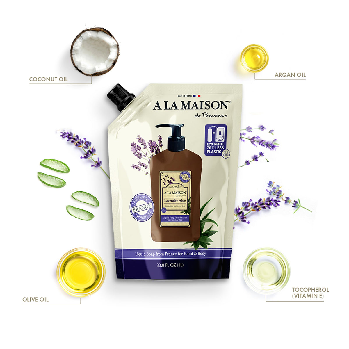 A LA MAISON close-up of soap texture highlighting gentle creamy lather