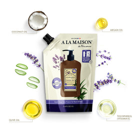 A LA MAISON close-up of soap texture highlighting gentle creamy lather