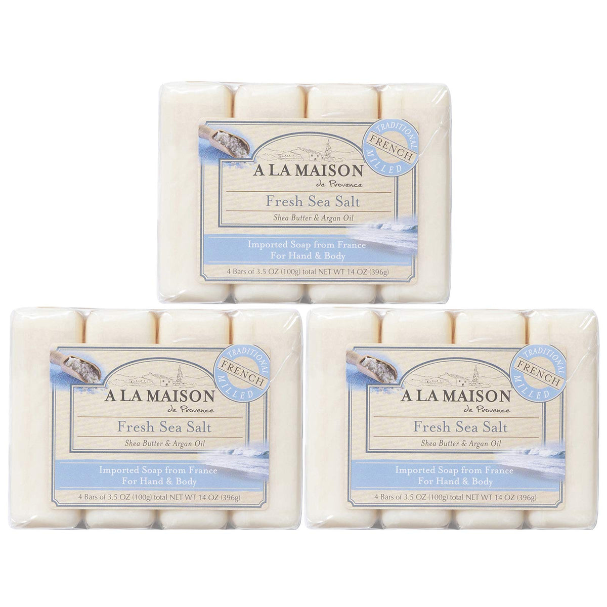 A LA MAISON front packaging showing twelve bars and coastal branding for gifting