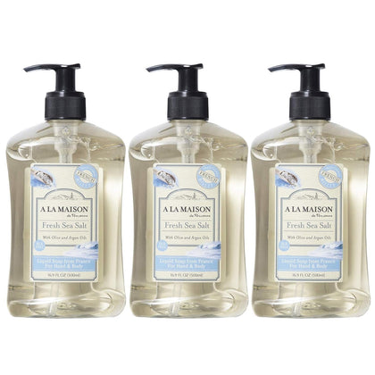 A LA MAISON front packaging showing fresh sea salt scent and eco benefits