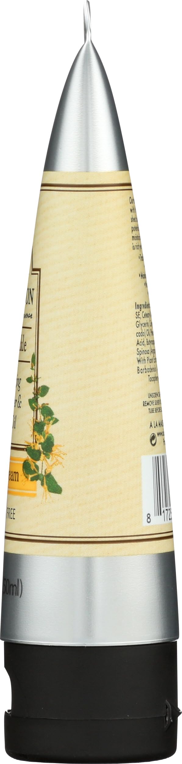 A LA MAISON honeysuckle label and ingredient list showing clean formula and benefits