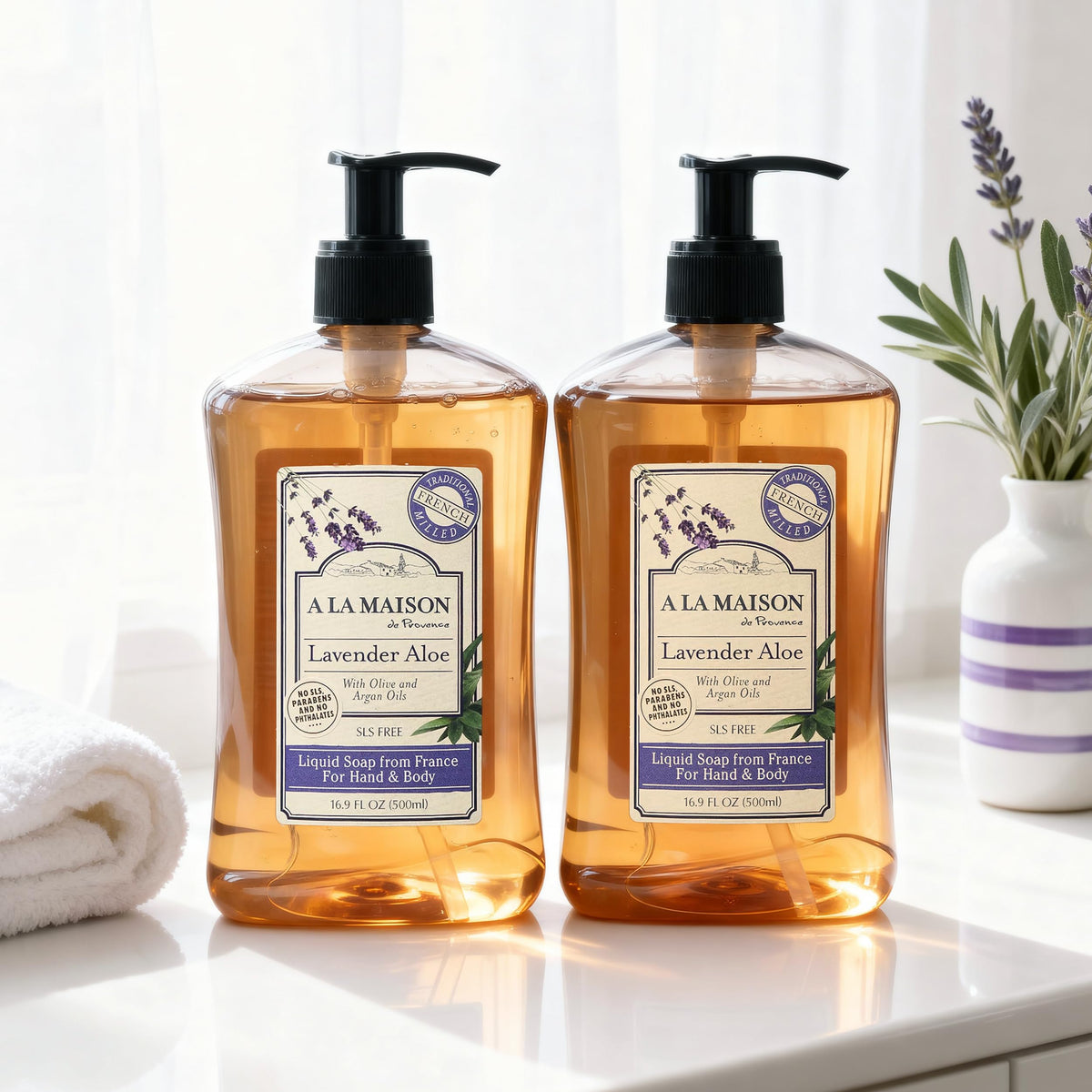 A LA MAISON foam texture on hand showing gentle lather and moisturizing benefit