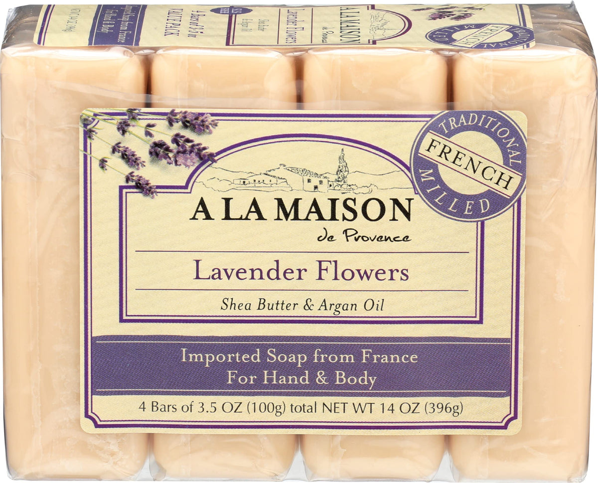 A LA MAISON close-up of soap texture highlighting smooth triple-milled finish