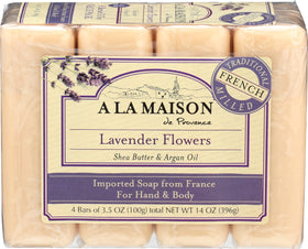 A LA MAISON close-up of soap texture highlighting smooth triple-milled finish