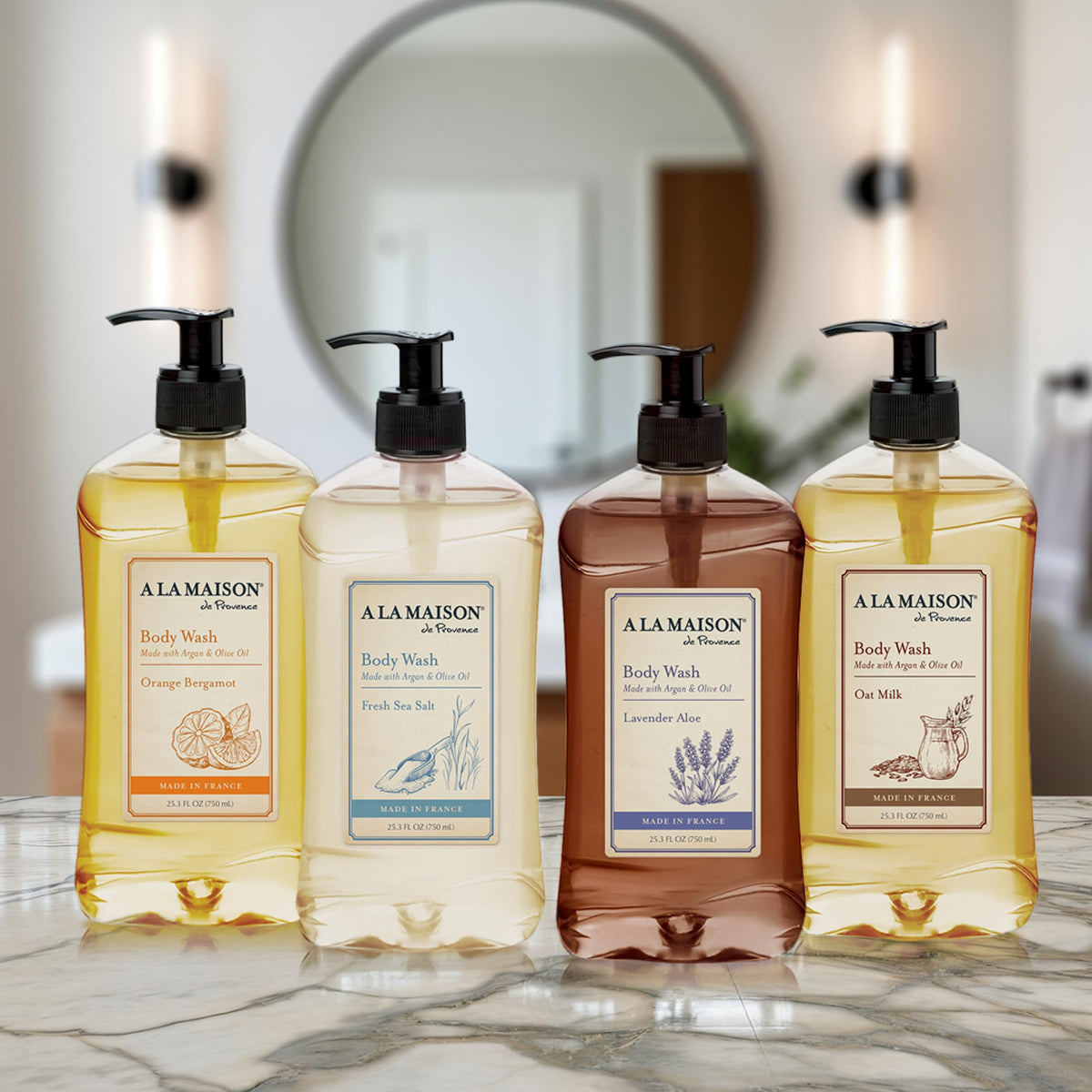 A LA MAISON bottle styled with orange and bergamot for fragrance preview
