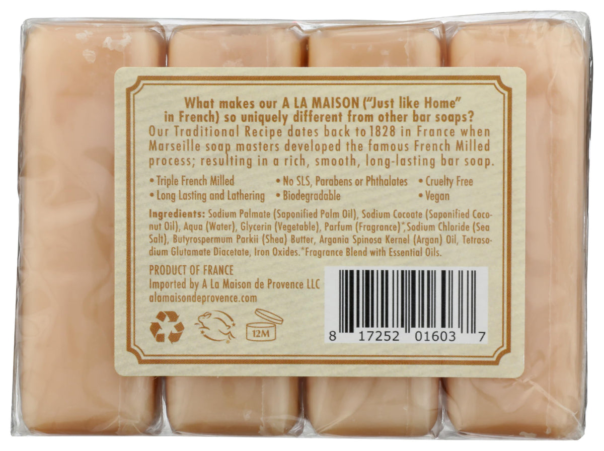 A LA MAISON soap surface close-up highlighting smooth triple-milled texture