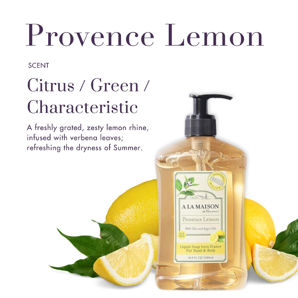A LA MAISON pump dispensing creamy foam, demonstrates moisturizing lather benefit