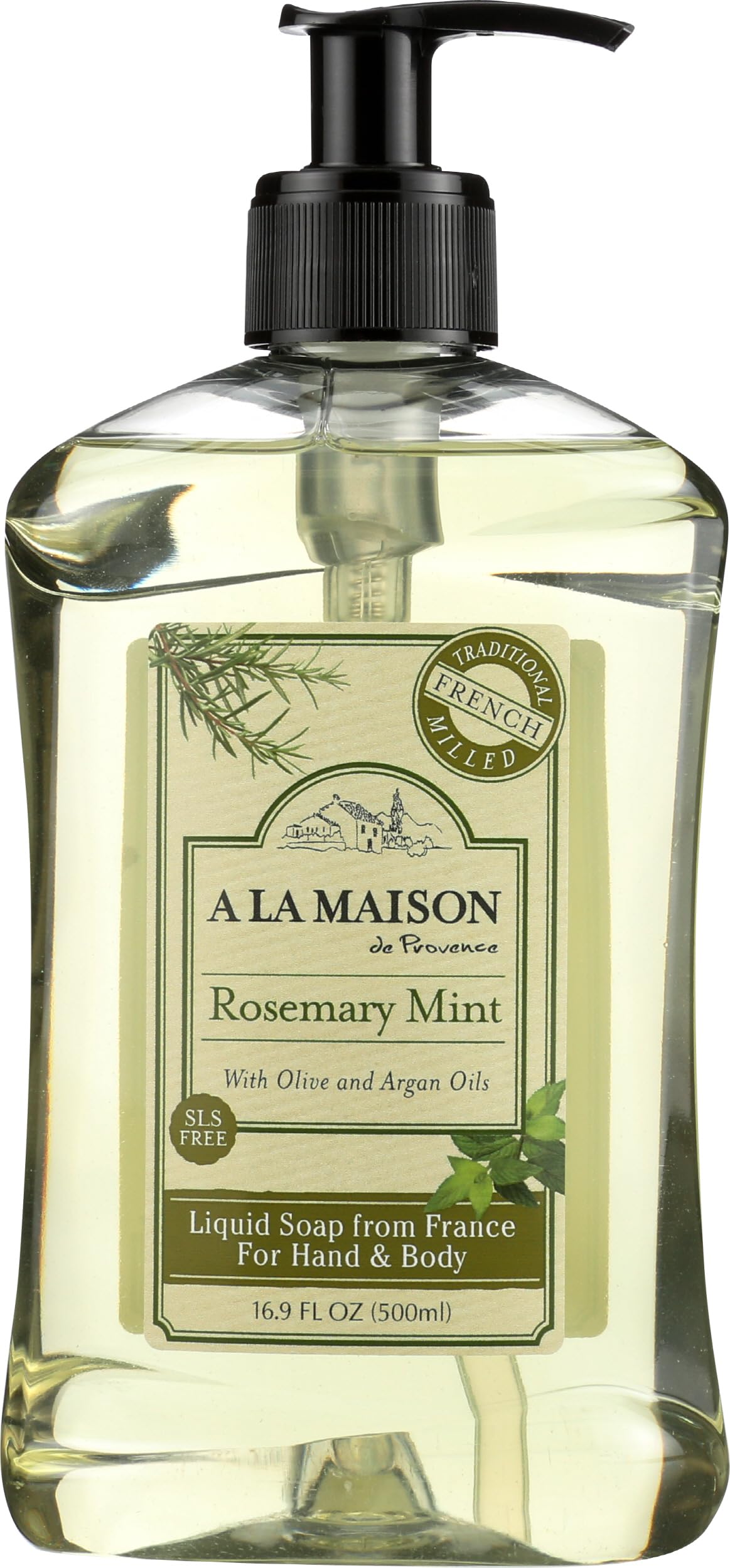 A LA MAISON front packaging highlighting rosemary mint scent and French origin benefits