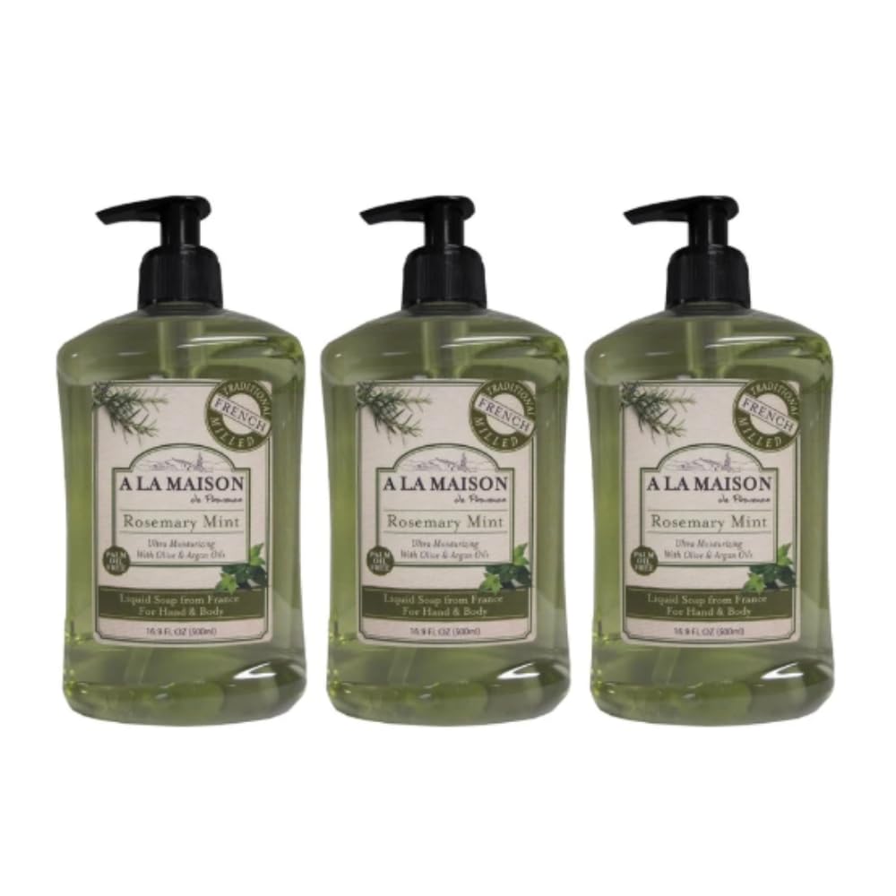 A LA MAISON front packaging showing three 16.9oz bottles and fresh scent