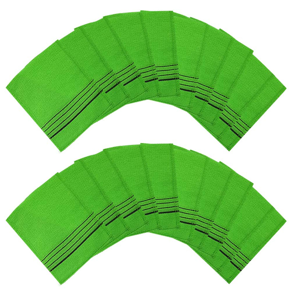 AALINAA front packaging showing 20 green exfoliating mittens and clear product count