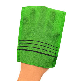 AALINAA close-up viscose rayon texture showing scrubbing weave for effective exfoliation