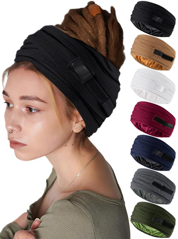 Ababalaya front view of black turban headband showing sleek design and fit