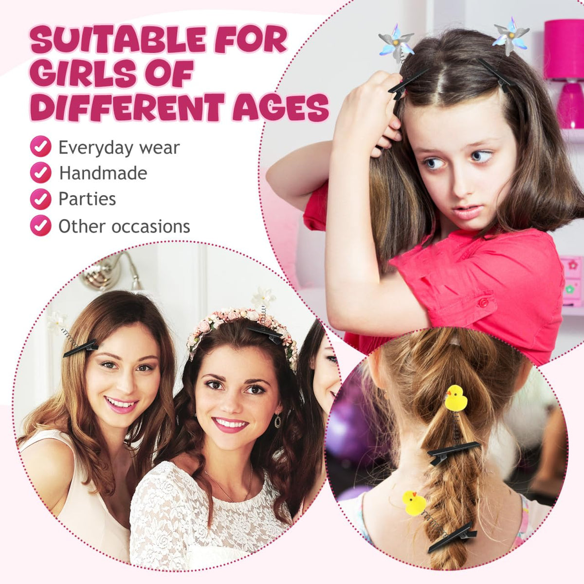 Abaodam clips decorated with small bows demonstrating ready-to-wear accessories