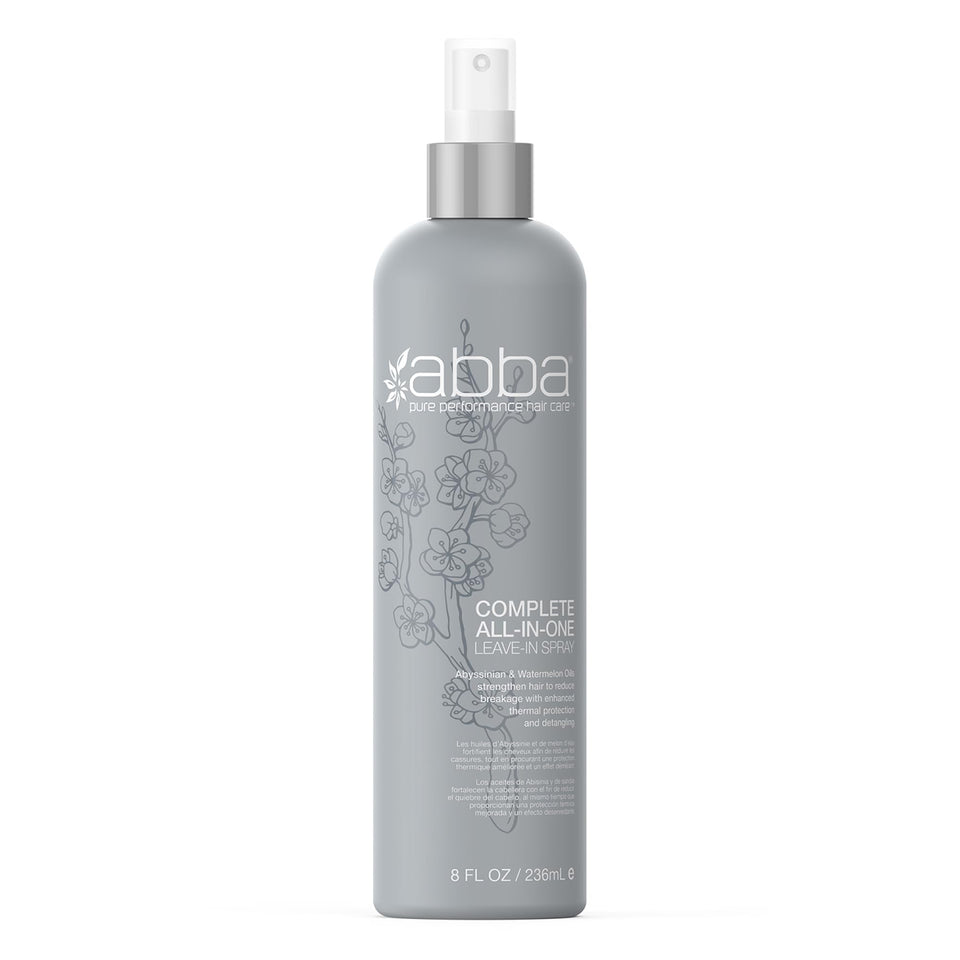 ABBA front bottle of Complete AllinOne Leave‑In Spray showing label and size