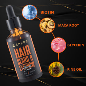 ABERA serum texture close-up on fingertip, demonstrates lightweight absorbent benefit