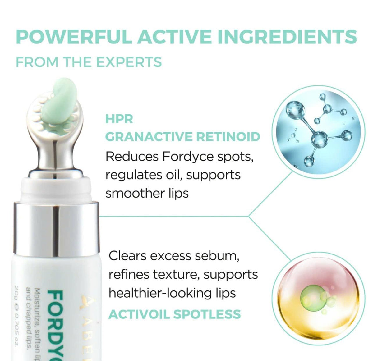 ABERA cream texture close-up highlighting smooth absorbent formula benefit