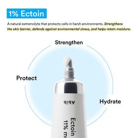 Abib 50 mL tube next to makeup items indicating travel‑friendly size