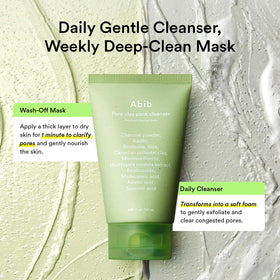 Abib clay and charcoal ingredients flatlay highlighting purifying benefits
