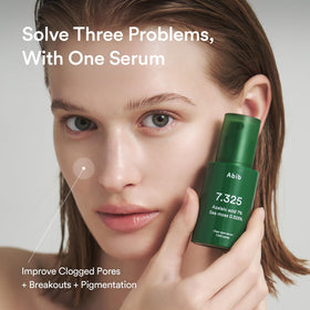 Abib clear spot serum beside ruler showing 30 mL travel-friendly size