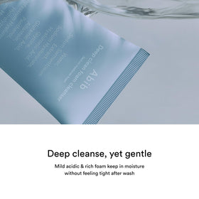 Abib creamy foam texture close-up illustrating rich lather and gentle cleanse