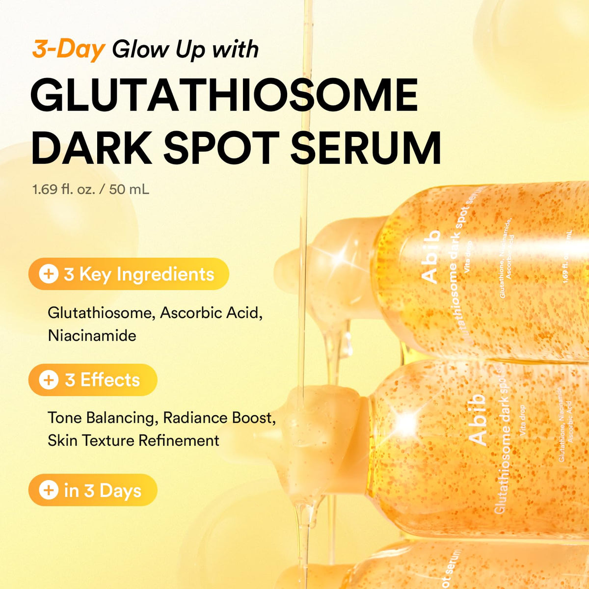 Abib dropper dispensing serum, illustrates precise application and control