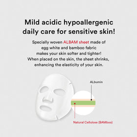 Abib mask applied in use calming skin and improving comfort