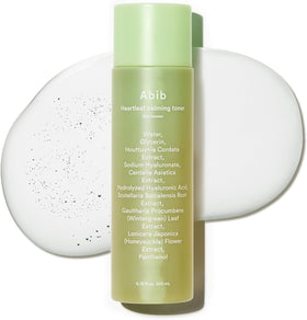 Abib front packaging showing calming toner and clean design for gentle hydration