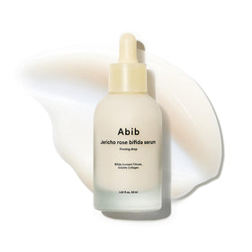 Abib bottle front view showing product and firming benefits