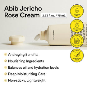 Abib Jericho Rose Cream back label close-up showing ingredients and directions