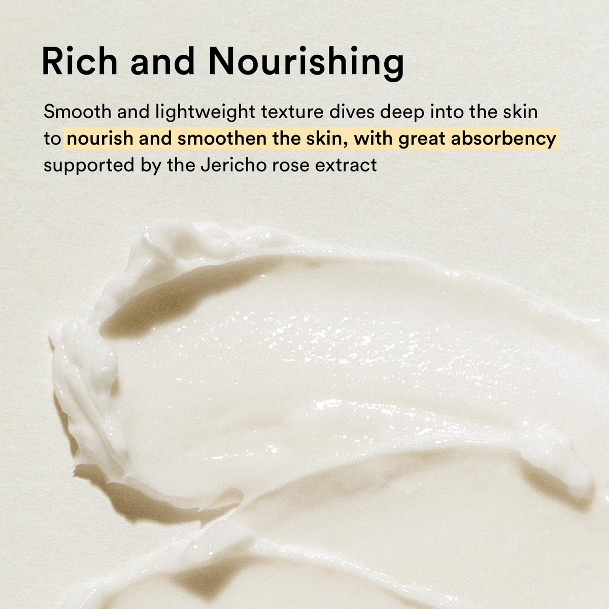 Abib Jericho Rose Cream next to Jericho Rose extract emphasizing nourishing formula