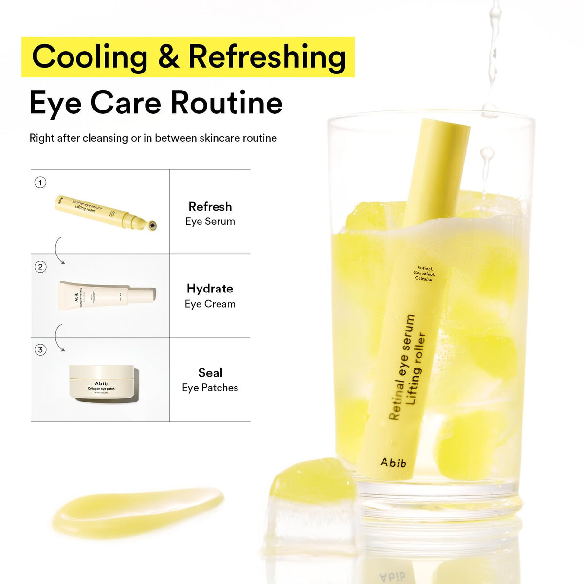 Abib metal roller touching skin demonstrating cooling massage for soothing benefit