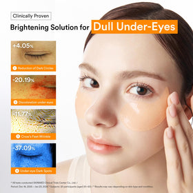 Abib patches on forehead and smile line showing multi-area tone correction benefits
