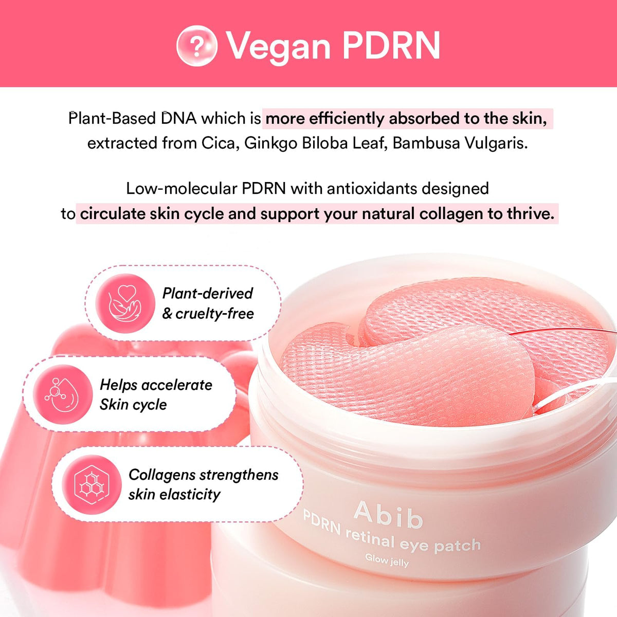Abib ingredient label close-up showing PDRN and retinal for visible renewal benefits