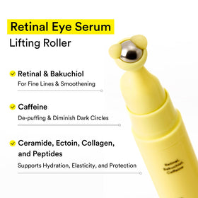 Abib retinal serum texture on fingertip showing lightweight gel and easy absorption benefit