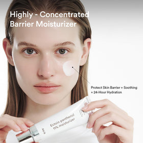 Abib closeup of cream texture demonstrating lightweight, quick absorption