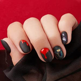 Abodhu lifestyle home manicure scene showing kit used for salon-style results at home