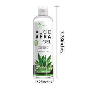 ABOTE label detail highlighting ingredient list and 99% pure aloe promise