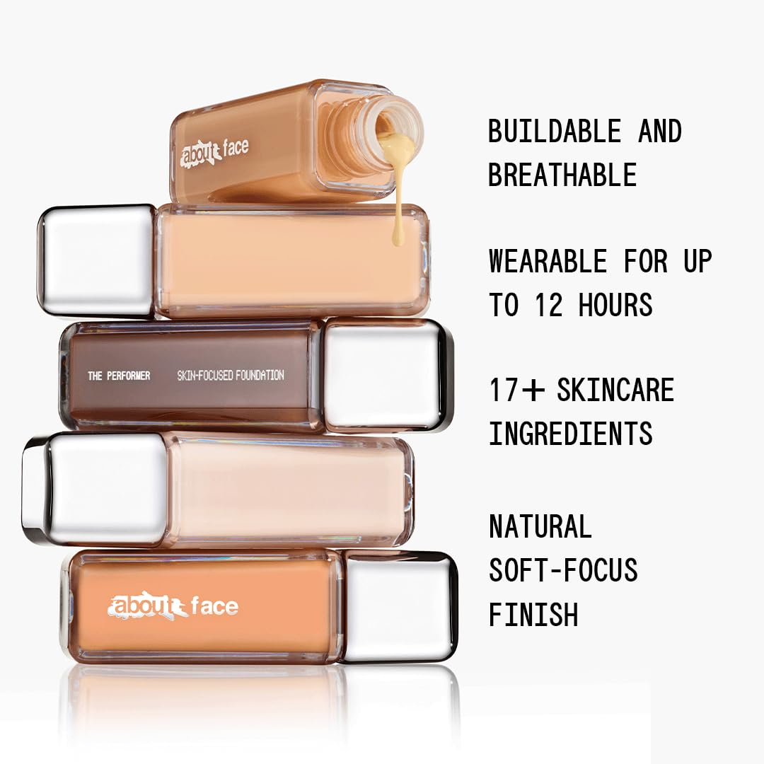 aboutface foundation being applied from applicator onto fingertip showing easy, hygienic use