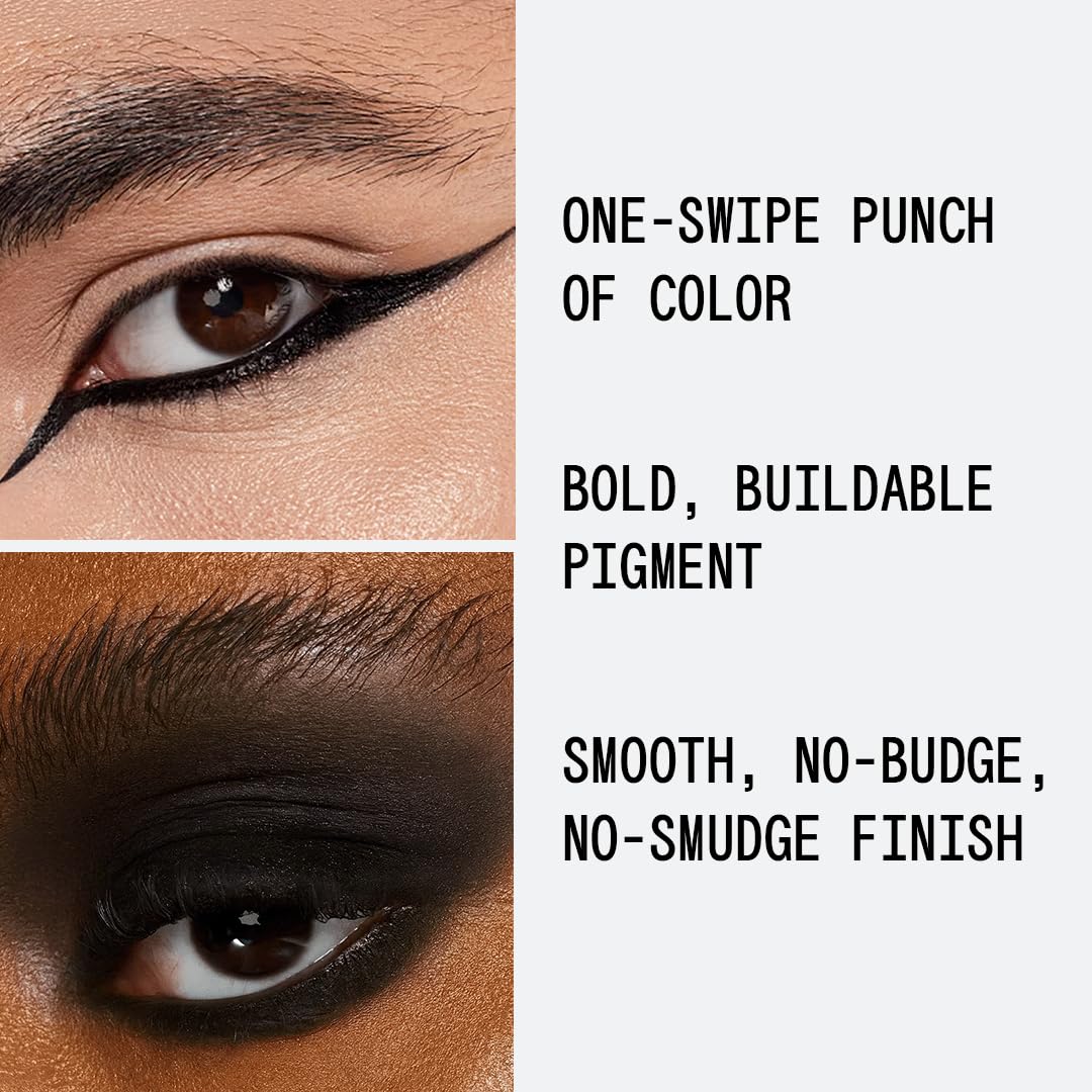 aboutface texture swipe on arm showing intense black pigment and smooth matte